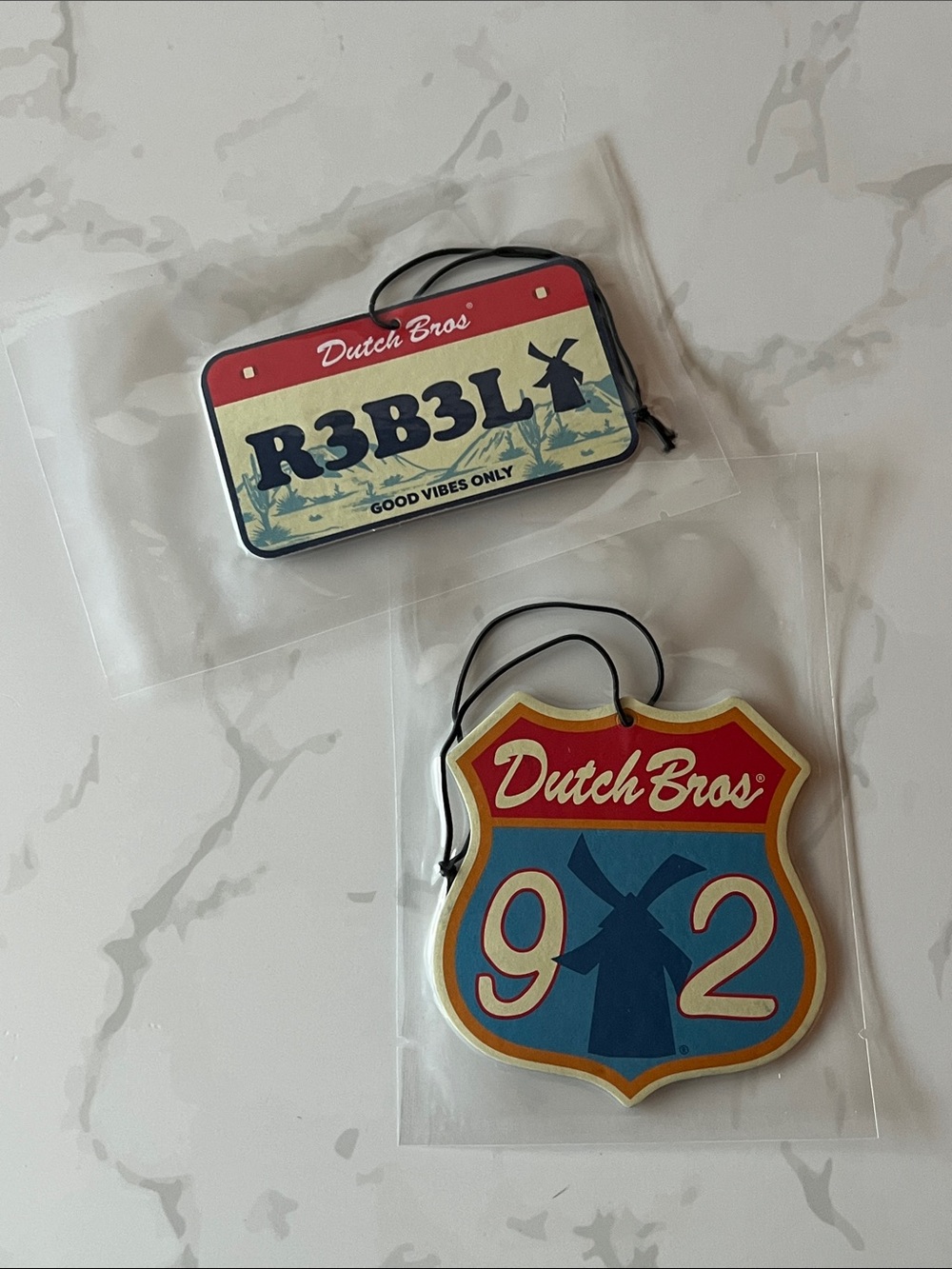 Dutch Bros Air Freshener Road Sign & License Plate Set of Two - Limited Edition